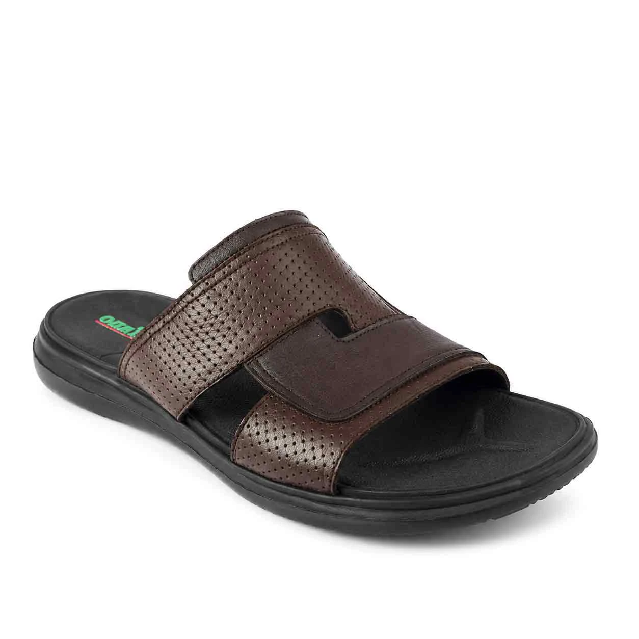Sandale pour homme s07 marron cuir ..........  sandale médicale homme confortable Maroc